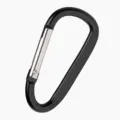 Moschettone in alluminio nero anello a D mini portachiavi attrezzo da esterno leggero. - Nero