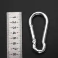 Verzinkter Eisen Karabinerhaken 8x3.8cm Federclip Verbindungsring fuer Outdoor Aktivitaet - 8*80 Flachhaken