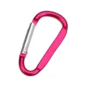 Mini mousqueton porte-clés en alliage d'aluminium en forme de D rose rouge accessoire - Rose rouge