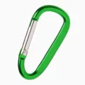 Green aluminum alloy D-shape carabiner small keychain metal clip outdoor hook tool - Green