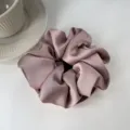 Large pillow satin scrunchie hair ring in elegant dusty rose for high elasticity and durability - L / Korean Pink