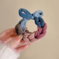 Colorful braided hair tie featuring a bow design and soft chenille knit texture - 3# Retro Color One Piece