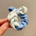 High elasticity woven scrunchie in light blue and mint green mix - Blue Cartoon Star Clip (Cinnamoroll)