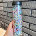 Colorful baby hair ties and small elastic rubber bands in a transparent storage tube - Jar / Thickened 200 Pieces / Colorful