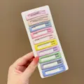 Close-up of 10 colorful macaron rectangular BB hair clips on white card - Rectangle Style (3#) / 10 Pieces/Pack / Matte Multi-Color