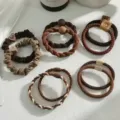 Durable high-elasticity hair ties set in brown and black for ponytail and styling - 4# Brown Coffee Series 10-Piece Set