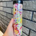 Colorful mini hair elastics for kids in a clear storage tube, rainbow assortment - Jar / 300 Pieces/Pack / Flocked Color