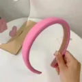Soft pink padded headband for women, stylish wide hair hoop accessory for hair styling - Pink Series Headband