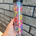 Colorful kids hair ties packed in a clear storage tube - Jar / 300 Pieces/Pack / Mixed Colors