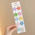 Set of 12 colorful star-shaped BB hair clips for girls on a white princess display card - Star (4#) / 10 Pieces/Pack / Colorful Shimmer