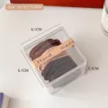 Boxed set of seamless braided hair ties in neutral brown colors, size 6.1x6.1x5.3 cm. - 50 Pcs Bag / Dark Coffee Series