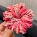 Handmade multi-layered ruffled lace scrunchie hair tie in gradient pink for girls - Pink Series / 50 Pcs Bag