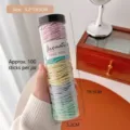 100pcs multi-color high elastic seamless hair ties set in a clear jar for women - 100 Pieces Set / Ice Cream Colors