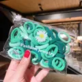 High-quality set of green elastic hair ties for girls in a clear fashion jewelry bag - 50Pcs/Bag / Green Series (13#)