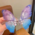 Elegant purple and blue gradient butterfly hair clip with pearls for girls - Gradient Blue Purple