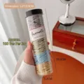 Pack of 100 colorful seamless elastic hair ties in a clear plastic storage tube - 100 Pieces Set / Macaron Color