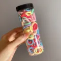 Set of colorful children's hair elastics stored in a transparent cylindrical tube - 100 Pieces/Jar / Colorful Series (1#)