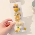 Schattige gele baby haarspeldjes set met cartoon - Geel Konijn (BD3975) / 5-delige set