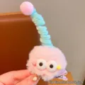 Lindo clip de pelo de monstruo de peluche rosa y verde para niños, 5 cm de diámetro - Muñeca Monstruo (FS1152) / Rosa