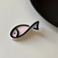 Cute cartoon fish hair clip in pink and blue acrylic for girls and kids hair accessory - Fish / Pink with Black Edge