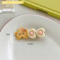 Kawaii sweet cream heart and yellow star duckbill hair clip for girls and children - Double Heart Star Hair Clip (B529) / Yellow