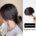 Dark brown straight hair bun extension for easy and natural messy bun hairstyles - Straight Hair Ring / Calico
