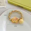 Sweet yellow star elastic hair tie for girls and kids with 5.5cm diameter size - Colorful Star Hair Tie (B529) / Yellow