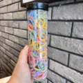 Colorful mini elastic hair bands for baby hair styling in a clear storage tube - Jar / 300 Pieces/Pack / Flocked Spring