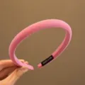 Serre-tête simple en tissu rose avec étiquette faite main pour filles cheveux mode - Rose