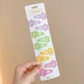 Set of ten colorful star shaped metal hair clips for children on a white display card - Glossy Star (2#) / 10 Pieces/Pack / Glossy Multi-Color