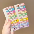 20-piece set of matte colorful drop-shaped snap hair clips for girls hair accessories. - Matte Drop Style (10#) / 20 Pieces/Pack / Light Macaron Colors