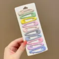 Set of 10 colorful candy-colored matte teardrop hair clips for kids and toddlers - Glossy Drop (1#) / 10 Pieces/Pack / Macaron Multi-Color