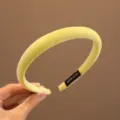 Cerchietto imbottito giallo pallido stile coreano per acconciature eleganti delle bambine - Giallo