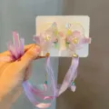 Fermagli per capelli cinesi tradizionali Hanfu con fiori in resina viola e lunghe nappe di seta - Cerchio Viola Nappa Lunga