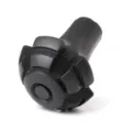 Durable black rubber trekking pole tip protector, torpedo shaped anti slip hiking cane foot cover. - Black Torpedo Heads