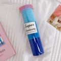 Blue gradient seamless elastic hair ties set in clear cylinder bottle - 30 PCS / Blue Series