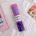 Premium high elasticity seamless purple hair ties set in a clear cylindrical storage tube - 30 PCS / Purple Series