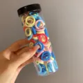 Multi-colored small elastic hair ties for kids ponytail holders in a clear tube pack - 100 Pieces/Jar / Colorful Series (7#)