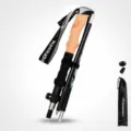 Aluminium Legierung klappbarer Trekkingstock, 32cm Packmass, fur 160-185cm Personengrosse. - Schwarz