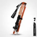 Leichte Aluminium-Falt-Trekkingstock für Outdoor-Wandern, kompakte 32cm Aufbewahrungsgröße. - Rot