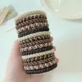 High-quality set of 15 braided high-elastic hair ties in coffee and neutral earth tones - 15 Pieces/Pack / Bottled Dark Coffee