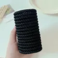15 black braided high elasticity hair ties for secure ponytails and everyday use - 15 Pieces/Pack / Jar Black