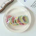 Pack of 15 colorful braided high elasticity hair elastics in a transparent pouch - 15 Pieces/Pack / Daisy Bag Rainbow Series