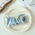 Mixed color woven high-elastic hair ties set featuring a white daisy accent on packaging. - 15 Pieces/Pack / Daisy Bag Blue Series