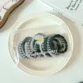 Set of 15 premium braided high-elastic hair ties in neutral grey and black tones - 15 Pieces/Pack / Daisy Bag Golden Black and White