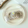 Set of 15 neutral-toned woven high elasticity hair ties in a clear daisy bag - 15 Pieces/Pack / Daisy Bag Milk Coffee