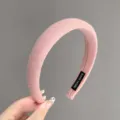 Elegant pink padded headband for women featuring high cranial top design and soft fabric - Rouge Pink
