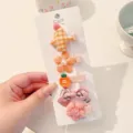 Cute pink and orange baby hair clips set with 5 cute cartoon shapes - Orange Cactus (BD3975)