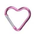 Moschettone in lega di alluminio a forma di cuore rosa per zaino portachiavi da viaggio. - Rosa