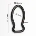 Aluminiumlegierung fischförmiger Karabiner Outdoor Kletter Schnapphaken mit Maßen. - Flachende Elektrophorese-Schwarz